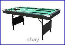 Foldable Pool Table Portable Billirad Table Space-Saving Indoor Game Table