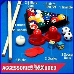 Game Table Pool Hockey Foosball 48 3 In 1 Combo Accessories Included Play