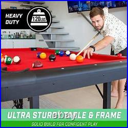GoSports 6ft Billiards Table-Pool Table-Includes Full Set of Balls, 2 Cue Sticks