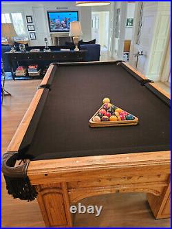Golden West Billiards Oak Pool Table, Refinished, New Felt and Bumpers