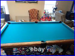Golden West Pool Billiard Table One Piece Slate! New Bumpers And Felt. Rare. USA