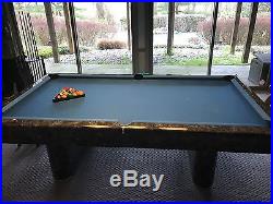 Grey Marble Pool Table Blue Top Great Condition Accessories Included