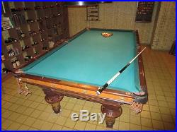 H. Wagner & Adler Co. 9ft Billiard Pool Table Antique c1880 Highskore Cushions