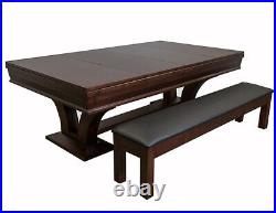 Hamilton Pool Table 8' with Dining Top Conversion & 2 Matching Benches FREE Ship