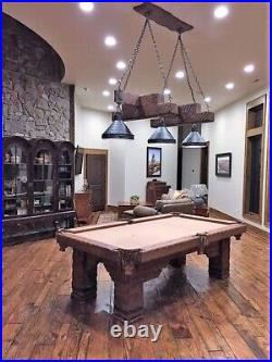 Hand-Crafted RUSTIC LOG Pool Table'WILD WEST' for Log Home, Cabin or Ranch