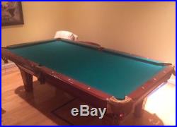 Hardwood Pool Table 8 Feet, 3 Slates. Very good condition. Includes balls & cues