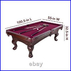 Hathaway 8-Ft Non-Slate Billiard Table Pool Table With Accessories in Mahogany