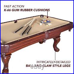 Hathaway Augusta 8-ft Pool Table Walnut Finish with Camel Brown