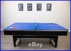 Hathaway Maverick 7-foot Pool / Table Tennis Game with Red Felt and Blue Surfaces