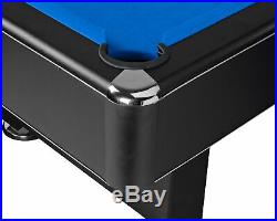 Hustler 7-Foot Pool Table with Blue Felt, Internal Ball Return System, Easy