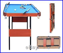 Indoor Folding Pool Snooker Billiard Game Table With Balls Cues Kids Xmas Gift