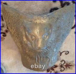 Irving Kaye 70s Lion Head Pocket Cover Pool Table Cast Metal Gold Replacement