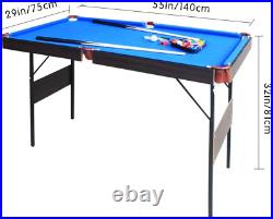 KAKIBLIN 55 Folding Pool Table Set Mini Billiard Table Portable Table Top Snook