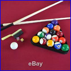 Lancaster Gaming Company 90 Inch Classic Design Billiard Set with 2 Cues, Burgundy