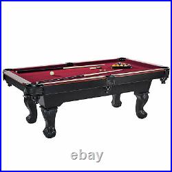 Lancaster Gaming Company 90 Inch Pool Table with 2 Cues, Burgundy (Used)