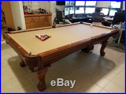 Legacy 8' Caravel Billiards Pool Table, barely used, with accessories, ball&claw