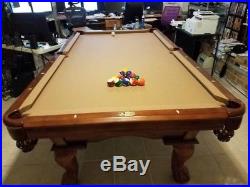 Legacy 8' Caravel Billiards Pool Table, barely used, with accessories, ball&claw