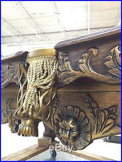 Lion Monarch Carved Pool Table 8Ft Slate Top Professional Billiards Game
