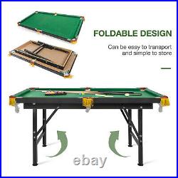 Livebest 47 Pool Table Folding Billiard Game Indoor Desk Cue Ball Chalk Brush