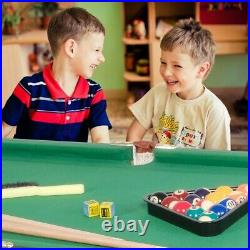 Lonabr 47 Folding Pool Table Height Adjustable Family Game with Balls Cues Chalk