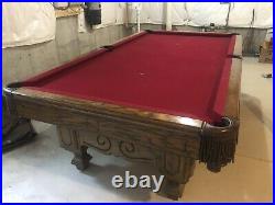 Loria Vintage Rare 1970's solid oak with 3 pc's of slate pool table