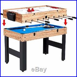 MD Sports 48 3-In-1 Multi-Game Combo Table Billiards, Slide Hockey, and Soccer