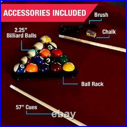 MD Sports 7.5 Foot Arcade Style Avondale Billiards Pool Table with Accessory Kit