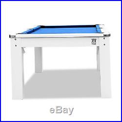 Mace 7ft White / Blue 1-piece Slate Pool/dining/billiard Table For Home Office