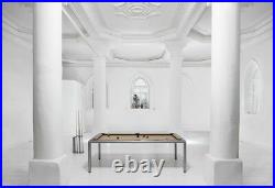 Metallic 8' Modern Convertible Pool Billiard Table'Ultra' dining/desk table