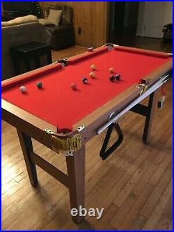 Mini Pool Table Top Game Billiard Set Cue Balls Rack Felt Gift Indoor Sports Gam