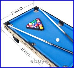Mini Pool Table Top Games 36-Inch Tabletop Billiards Table Set with 16 Pool 2 1
