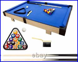 Mini Pool Table Top Games 36-Inch Tabletop Billiards Table Set with 16 Pool 2 1