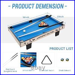 Mini Pool Table Top Games 36-Inch Tabletop Billiards Table Set with 16 Pool Bal