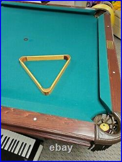 Mint condition pool table and accessories, classic green felt, barely used