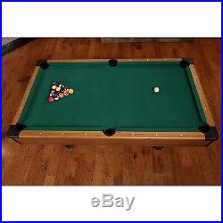 Mizerak Space Saver 6.5 Foot Billiard Pool Table Arcade Game Room Balls Cues Set