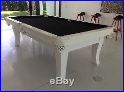 Model D Modern Custom Pool Table White Finish Upgrade USA MADE