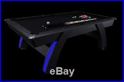 Modern 7.5' Indiglo Blue LED Lighted Billiard Pool Table Set withAccessories New
