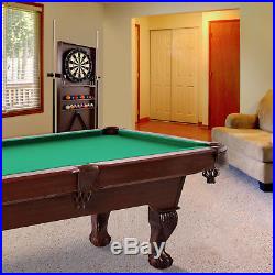 NEW! 7.5 Foot Ball and Claw Leg Billiard Pool Table With Cue Rack Dartboard Set
