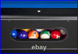 NEW 7' FOOT DELUXE HIGH QUALITY POOL TABLE with BLUE FELT TOP with Cue & Balls
