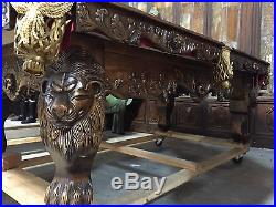 NEW 8' Regal Monarch Billiards Pool Table Pro Traditional Carved Lion Game Table