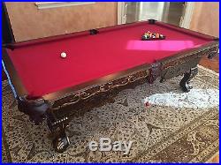 NEW 8' Victorian Billiards Pool Table Pro Traditional Carved Mahogany Game Table