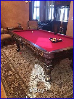 NEW 8' Victorian Billiards Pool Table Pro Traditional Carved Mahogany Game Table