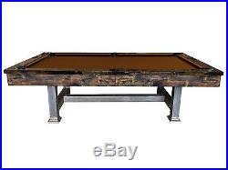 NEW 8ft Pool Table, Reclaimed Wood, Rustic Steel Legs DELIVERY AND INSTALL INCL