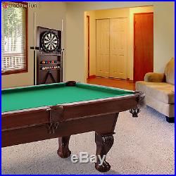 New 7.5 ft Wood Pool Table Ball and Claw Billiard Game Cue Rack and Dartboar