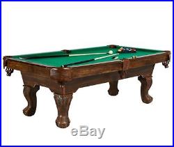 New 7.5 ft Wood Pool Table Ball and Claw Billiard Game Room Set Balls Cues