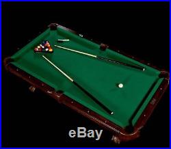 New 7.5 ft Wood Pool Table Ball and Claw Billiard Game Room Set Balls Cues