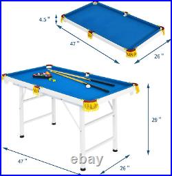 OLAKIDS Portable Folding Billiards Table with 2 Billiard Cues, Ball, Triangle Ra
