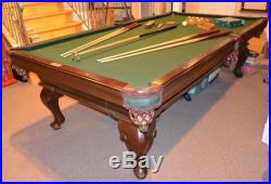 OLHAUSEN 9' Slate Pool Table Cherry Finish All Accessories Included Billiards