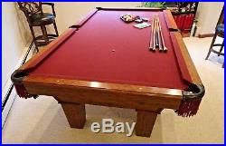 OLHAUSEN POOL BILLIARD SLATE TABLE 8' Oak + Accessories Local Pick Up Cleveland