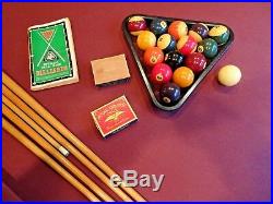 OLHAUSEN POOL BILLIARD SLATE TABLE 8' Oak + Accessories Local Pick Up Cleveland